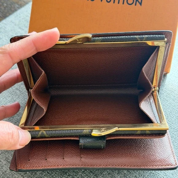 Louis Vuitton Monogram Canvas Snap Card Holder in Brown & Gold - Picture 13 of 15